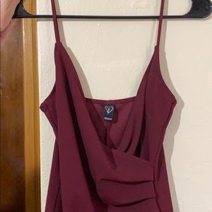 Burgundy Windsor Asymmetrical Dress